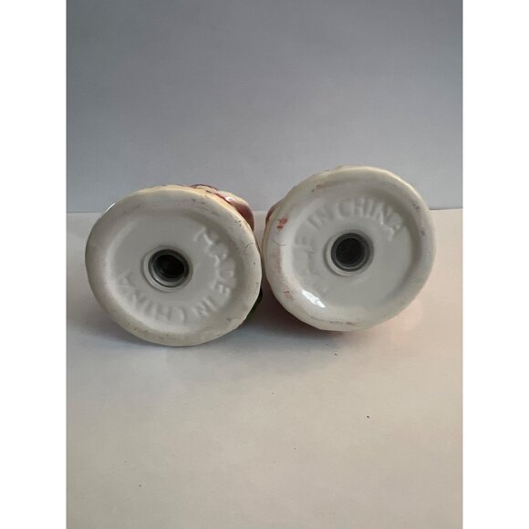 Vintage Ceramic Santa Claus Salt & Pepper Shakers Hand-Painted Red/White E2 - Picture 3 of 3